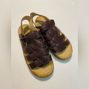 DR. MARTENS SAILOR FISHERMAN Airwair brown leather sandal unisex kids US 2